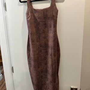 Beyond Yoga Brown Textured Midi Dress